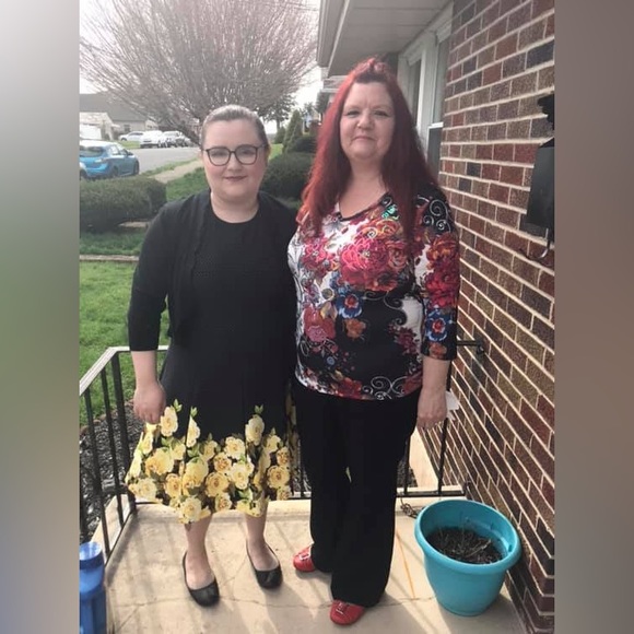 JONES STUDIO POLKA DOT AND ROSES A-LINE DRESS - Picture 5 of 5